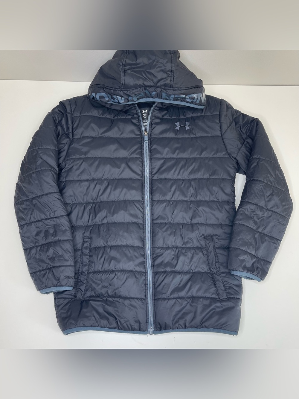 Under Armour Boys ColdGear Hooded Puffer Winter Jacket (Black) Size Youth XL